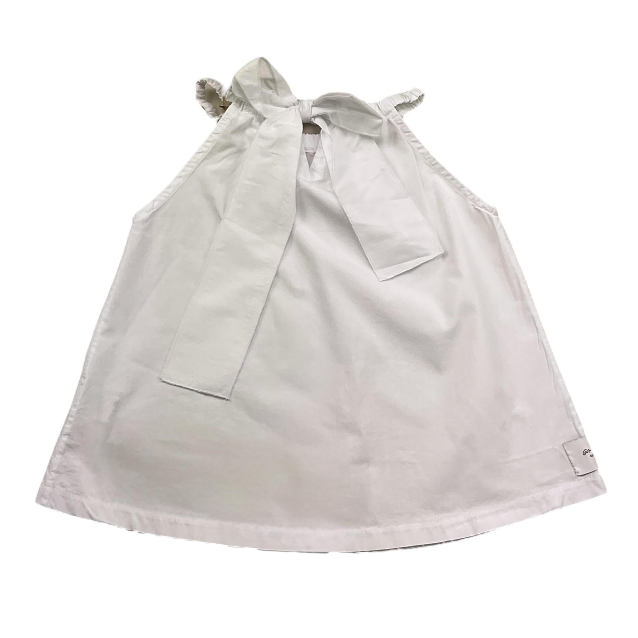 @Madilly Camicia Tinta Unita con Fiocco per Bambina ECO BIANCO @MADILLY 