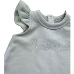 Trussardi Abito Giromanica Tinta Unita con Logo per Neonata TIP26021VE VERDE ACQUA TRUSSARDI 