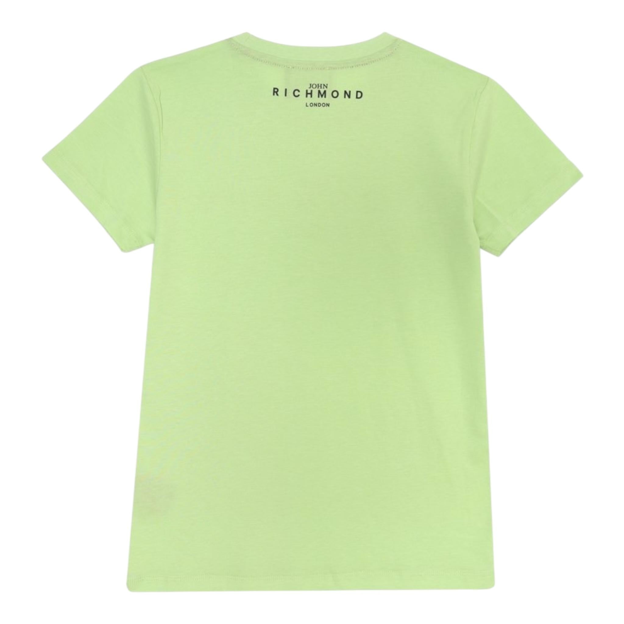 John Richmond T-Shirt Girocollo Tinta Unita con Stampa per Bambino RBP25003TS VERDE JOHN RICHMOND 