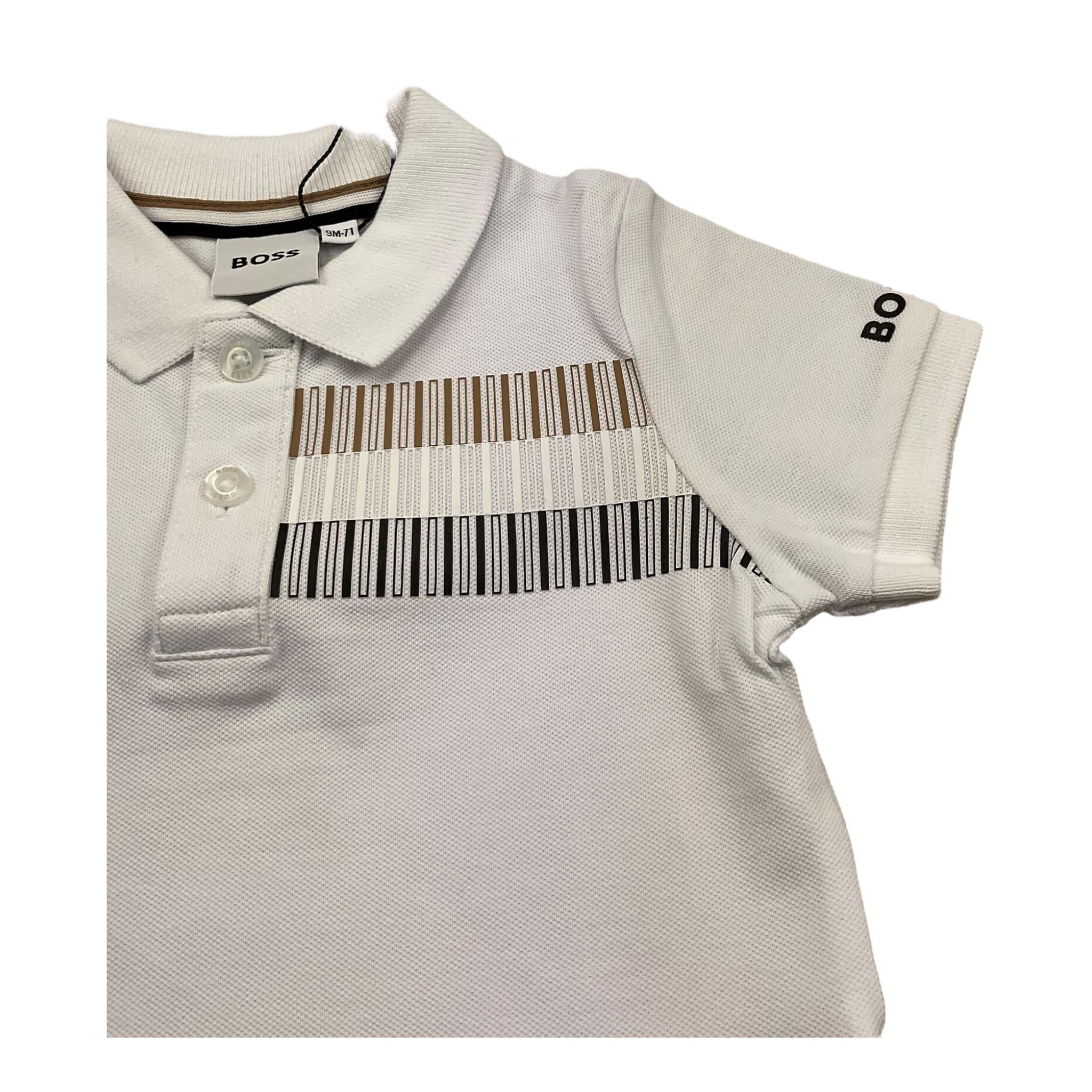 Boss Polo Mezza Manica Tinta Unita per Neonato J52100 BIANCO BOSS 