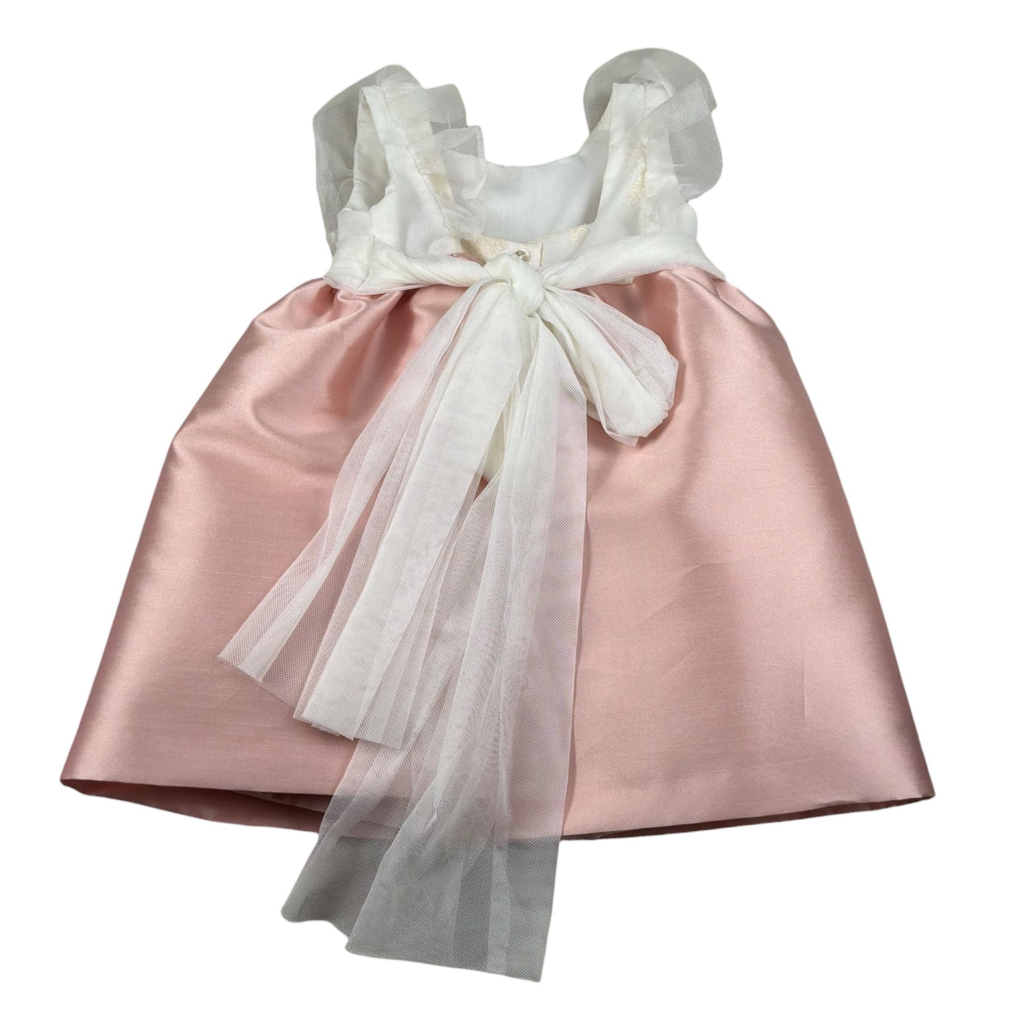 Cua-Cuak Abito Cerimonia Giromanica Bicolore Rosa per Neonata 4858 ROSA CUA-CUAK 