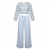 Sarabanda Completo 3 Pezzi Maglia-Top-Pantalone Tinta Unita per Bambina 0B495X BIANCO SARABANDA 