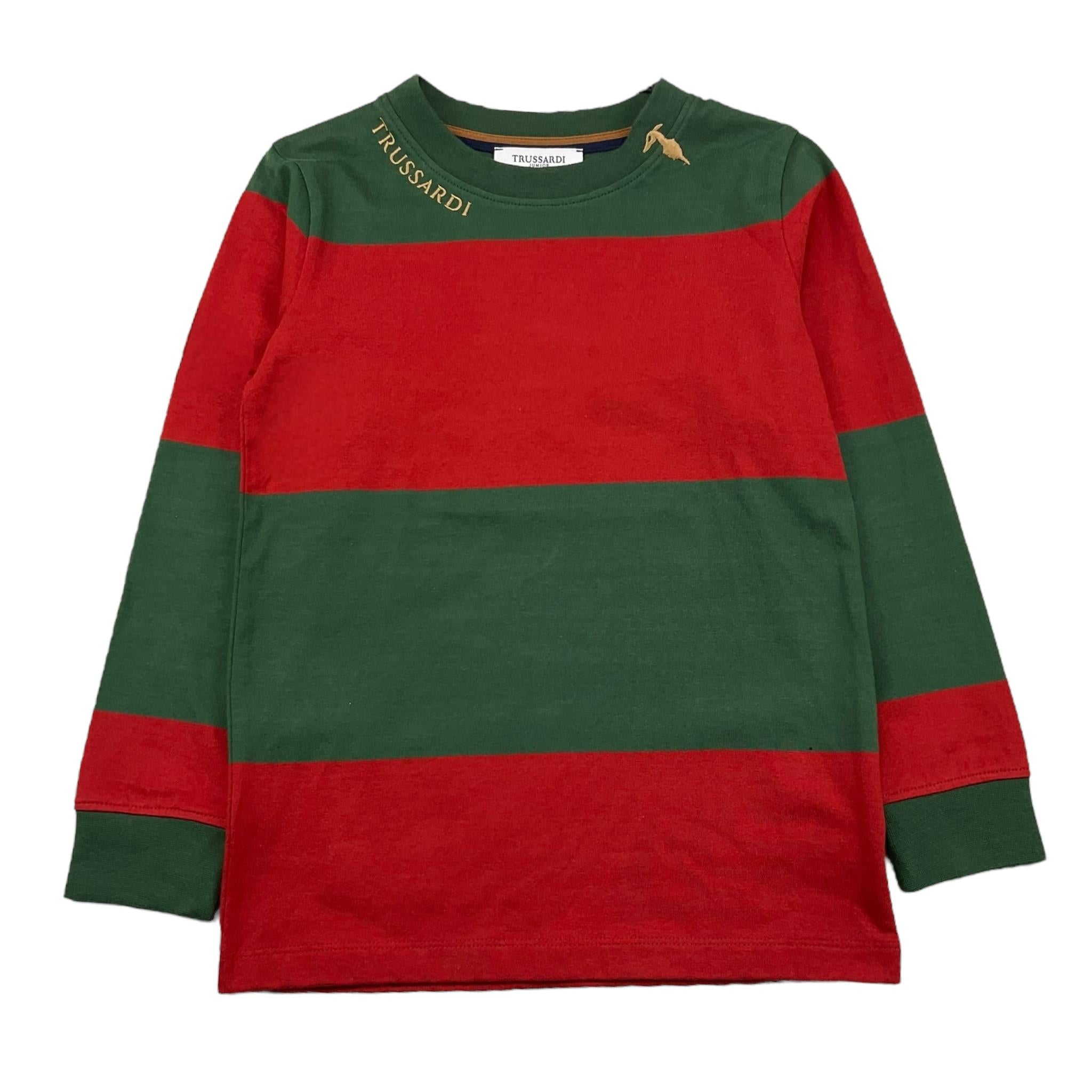TRUSSARDI shirt girocollo bicolore Rosso/verde per Bambino TBA25064TS ROSSO/VRDE TRUSSARDI 