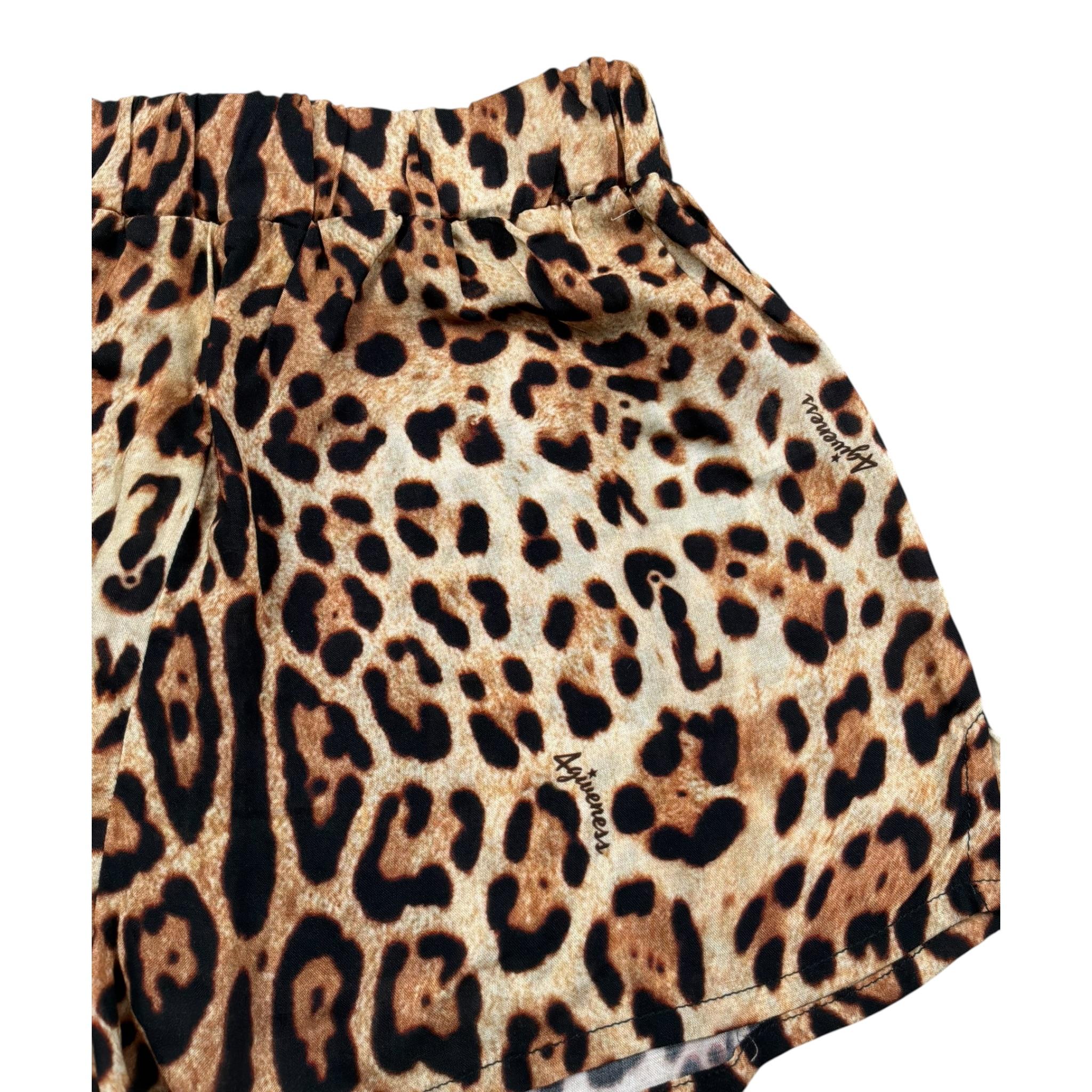 4Giveness Short Tinta Unita con Fantasia Maculata per Bambina FGCG3933 MARRONE 4GIVENESS 