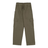 Dondup Pantalone Modello Cargo Tinta Unita Con Elastico In Vita Verde Per Bambino