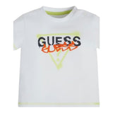 Guess T-Shirt Tinta Unita con Stampa per Neonato I3RI02K8HM0 BIANCO GUESS 