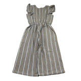 Petit Indi Tuta Intera Tinta Unita con Fantasia A Righe per Bambina SS25BK5229 BLU PETIT INDI 