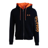 Sun68 Felpa con Zip E Cappuccio Tinta Unita con Stampa per Bambino F32312 NERO SUN68 