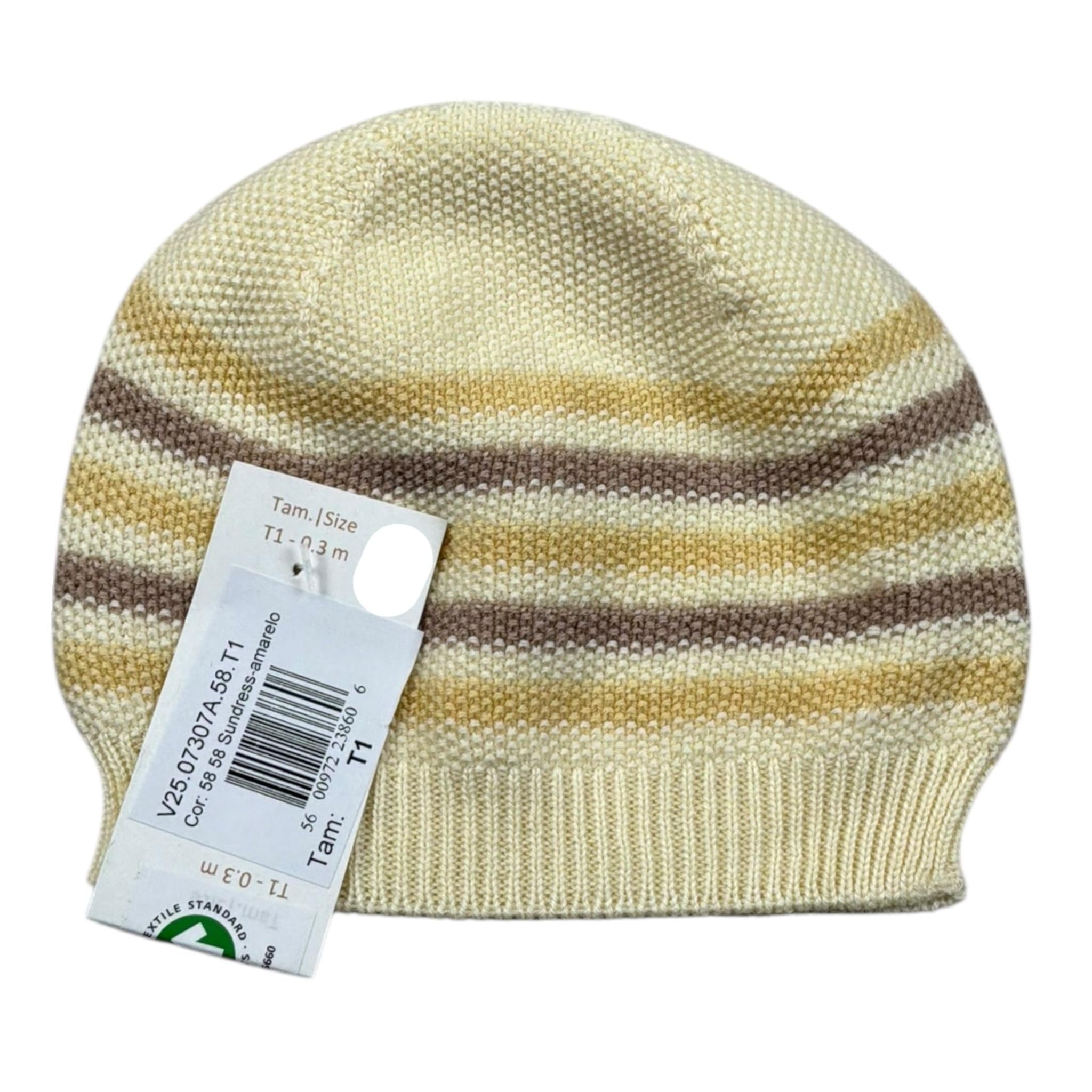 Wedoble Cappello Tinta Unita Fantasia A Righe per Neonato V2507307A GIALLO WEDOBLE 