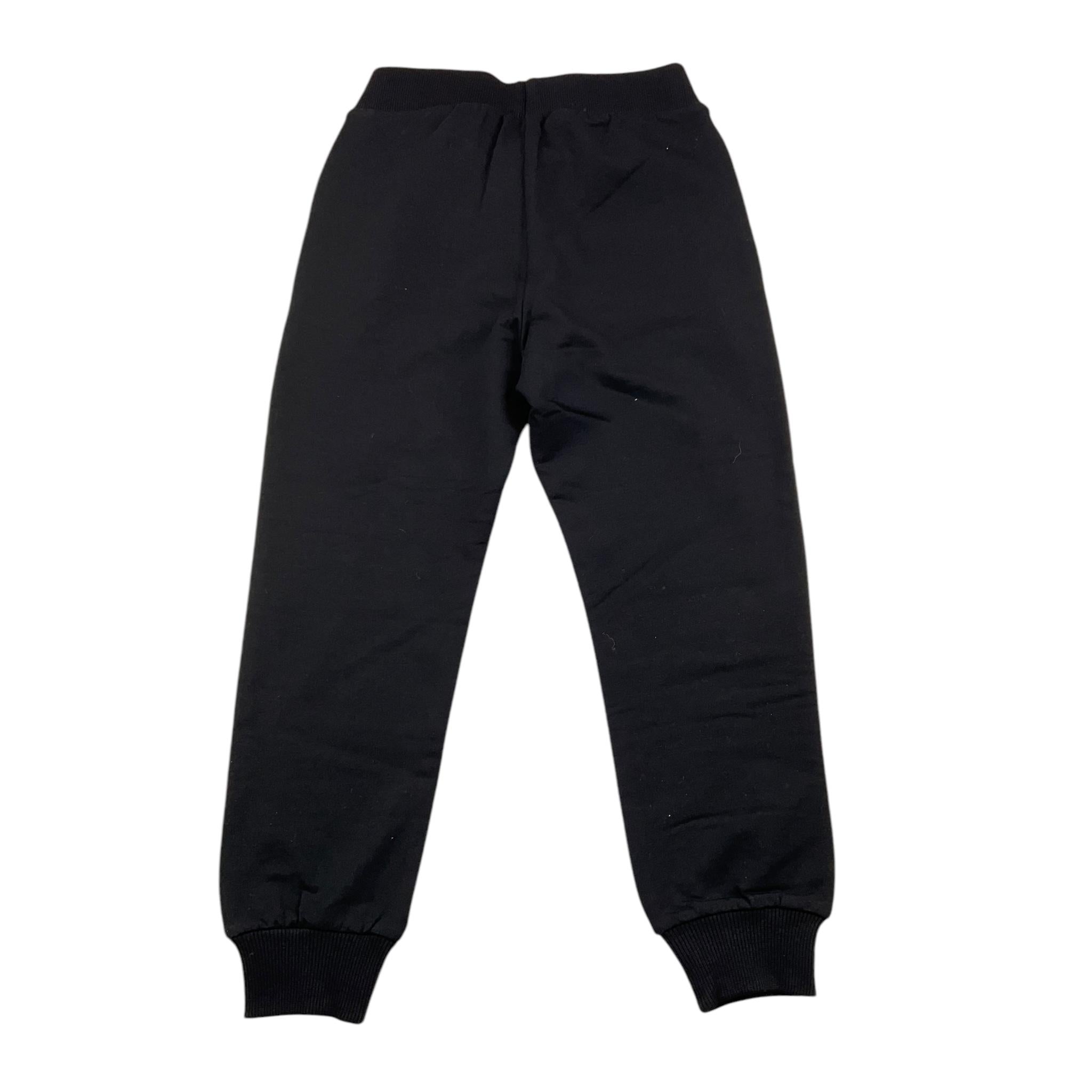 MOSCHINO pantalone tinta unita con logo Nero per Bambino HUP086 NERO MOSCHINO 