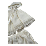 Granlei Completo 3 Pezzi Abito-Coulotte-Cappello per Neonata 125265 AVORIO GRANLEI 