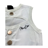 Marc Ellis Top Giromanica Tinta Unita con Logo per Bambina JMJTP01252 PANNA MARC ELLIS 