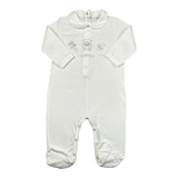 La perla Tutina Tinta Unita con Brillantini per Neonata 73673 BIANCO LA PERLA 