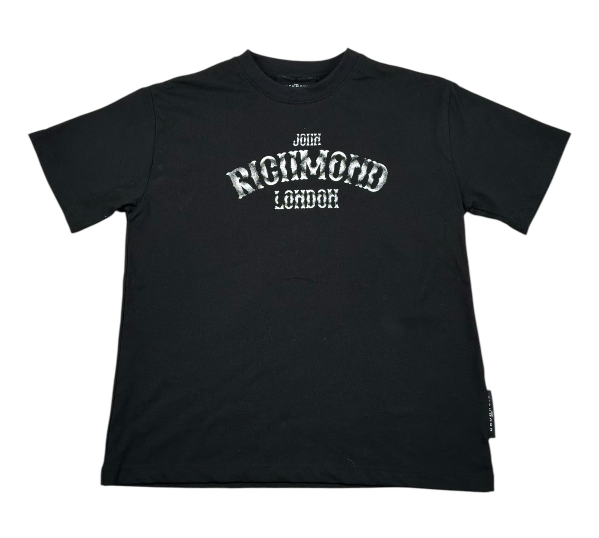 John Richmond T-Shirt Girocollo Tinta Unita con Stampa per Bambino RBP26089TS NERO JOHN RICHMOND 