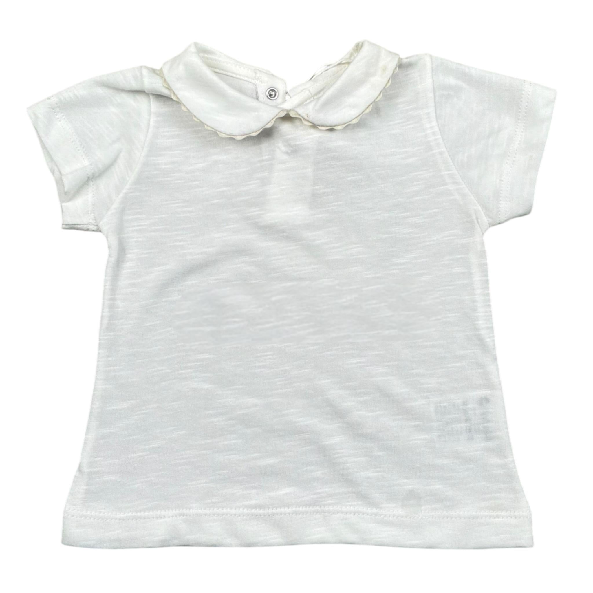 Lalalu' T-Shirt tinta unita con Colletto Bianco per Neonata TSL11P BIANCO LALALU' 