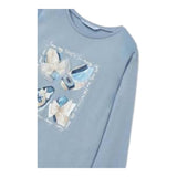 MAYORAL shirt girocollo tinta unita con stampa in contrasto Celeste per Bambina 407397 CELESTE MAYORAL 