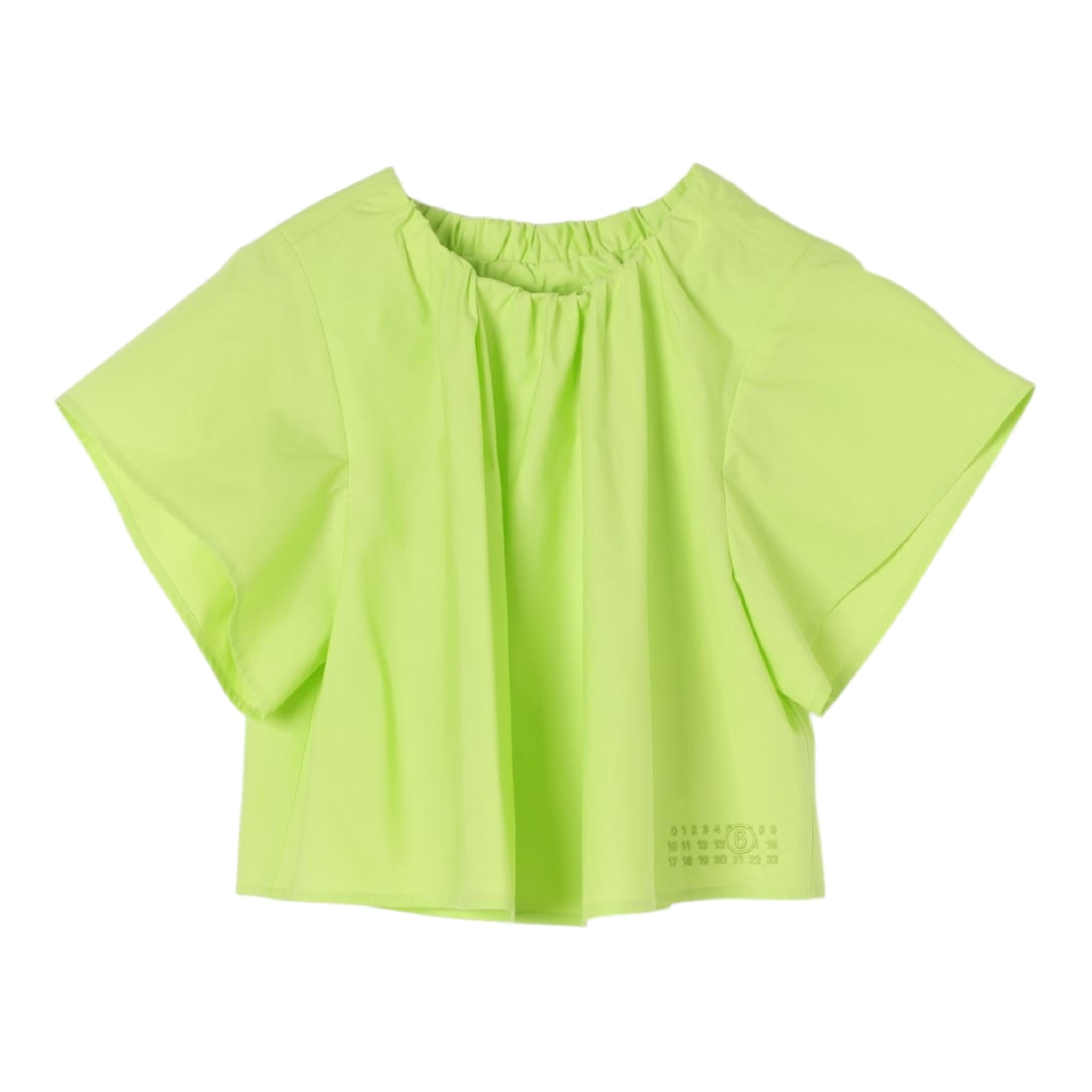 Maison Margiela Camicia Tinta Unita per Bambina M60760 VERDE MAISON MARGIELA 
