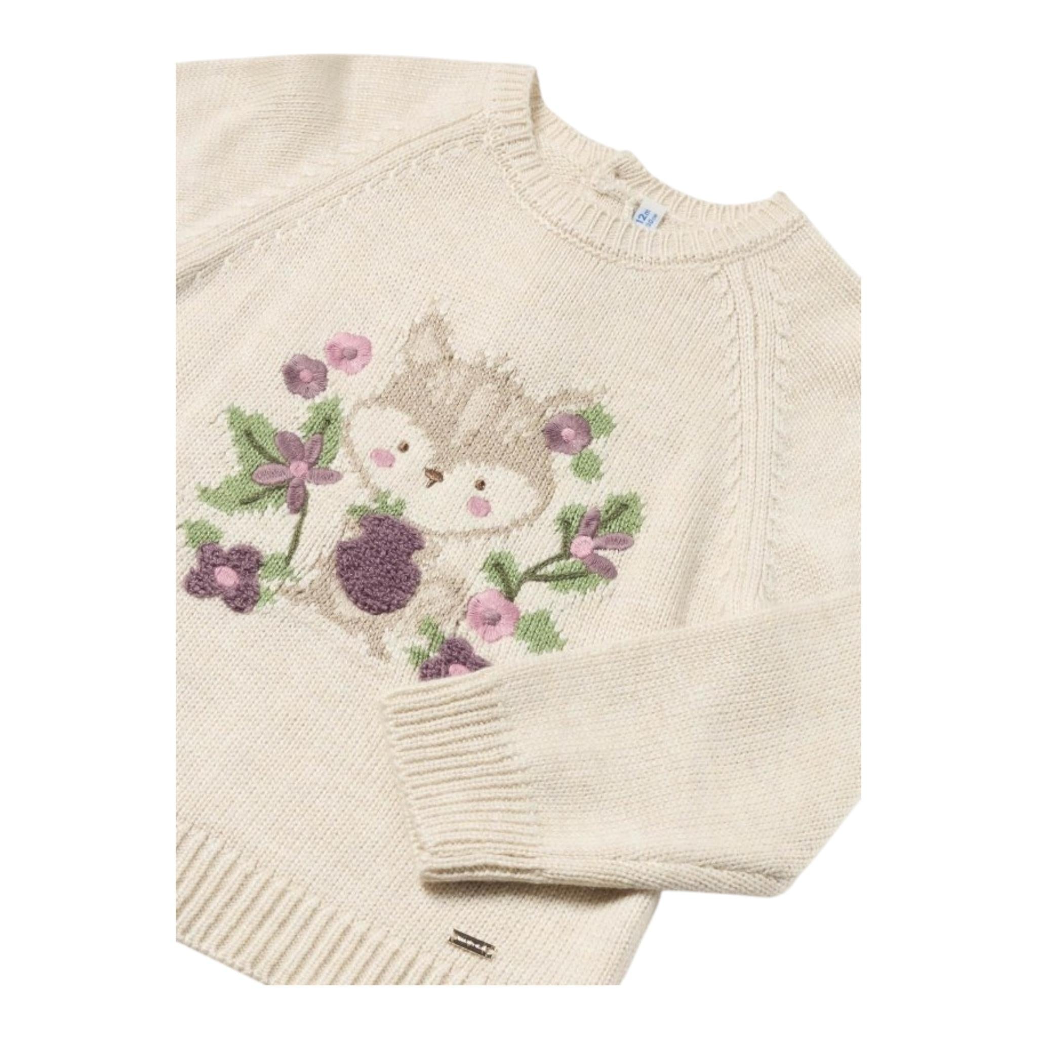 MAYORAL maglia tinta unita con stampa Beige per Bambina 2323X BEIGE MAYORAL 
