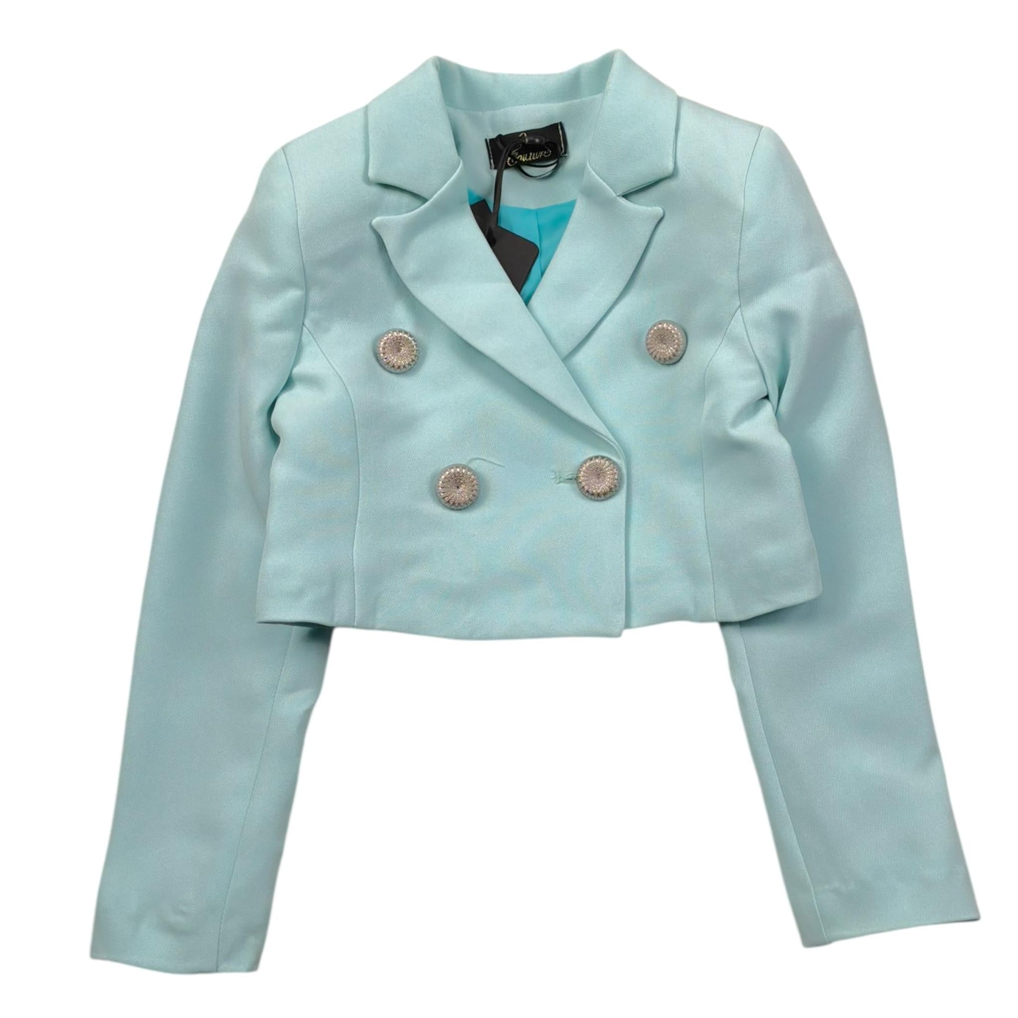 Fun & Fun Giacca Tinta Unita con Bottoni In Contrasto per Bambina FNCBJK01053 AZZURRO FUN & FUN 