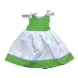 Ilfarobimbi Abito Tinta Unita Giromanica con Fiocchi per Bambina IFB50585J VERDE ILFAROBIMBI 