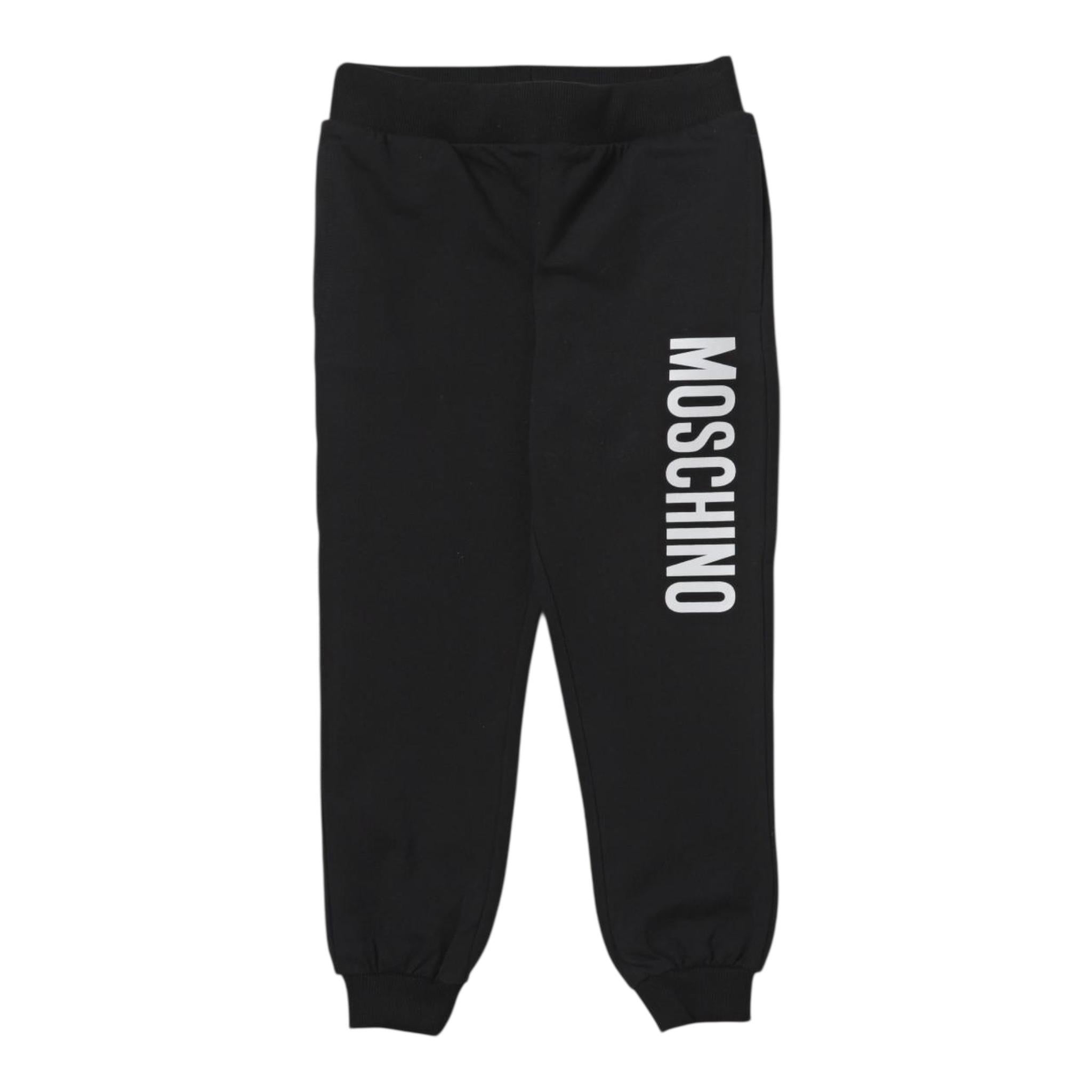 Moschino Pantalone Tintaunita con Logo per Bambino MUP05GJ NERO MOSCHINO 