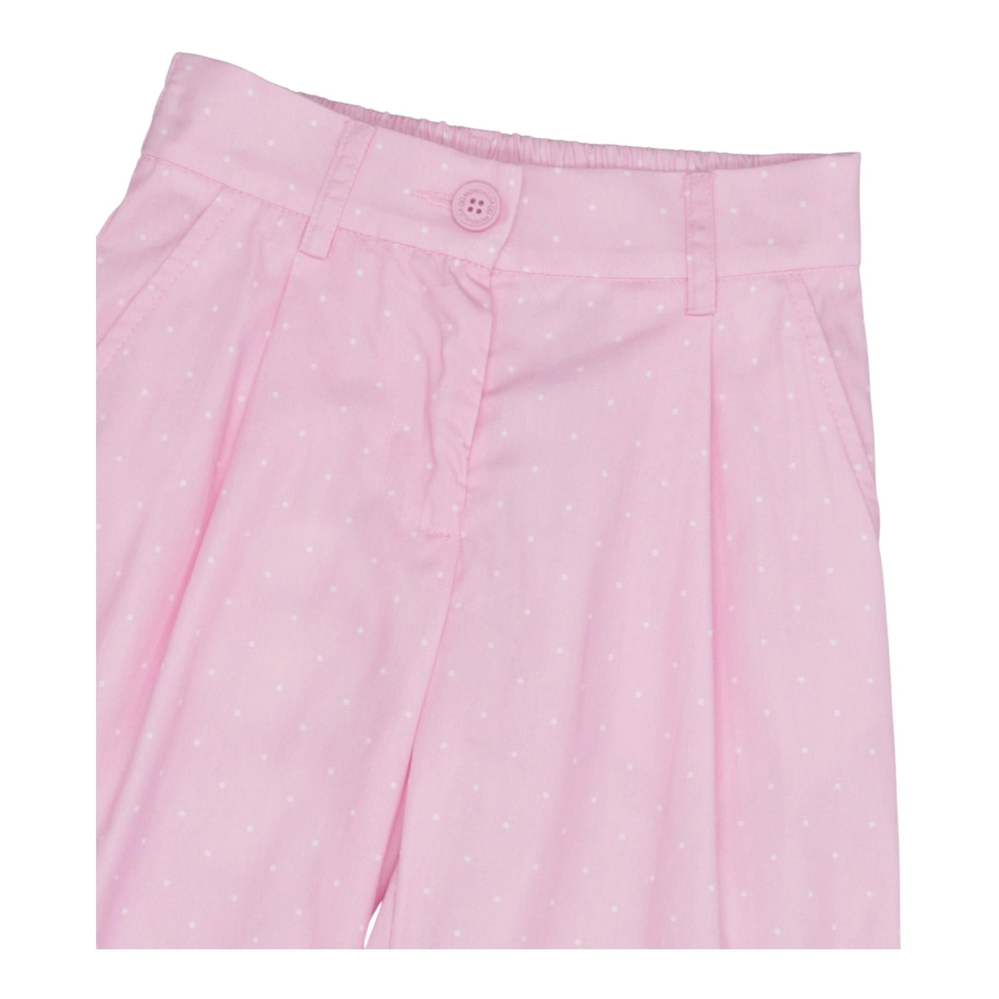 Monnalisa Pantalone Modello Palazzo Tinta Unita per Bambina 11E420 ROSA MONNALISA 