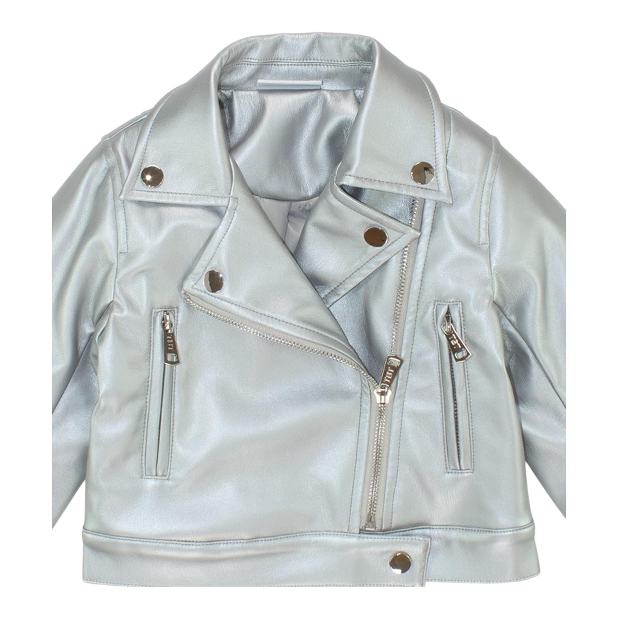 TO be too giubbino modello chiodo in ecopelle tinta unita Argento per Bambina TFBF24C633 ARGENTO TO be too 