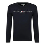 TOMMY HILFIGER shirt girocollo tinta unita con stampa in contrasto Nero per Neonato KS0KS00202XN NERO TOMMY HILFIGER 