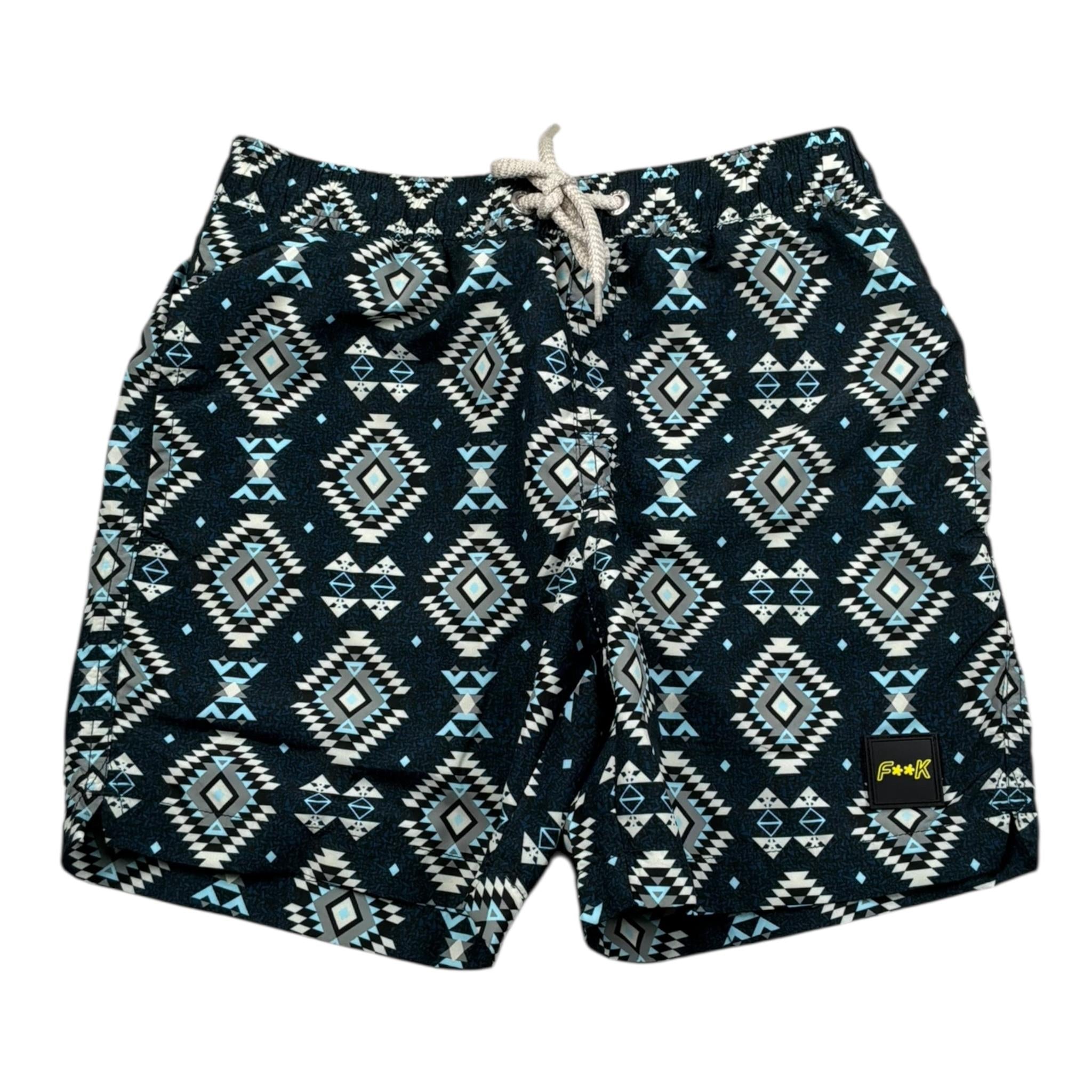 F**K Costume Modello Bermuda Tinta Unita con Fantasia per Bambino FJ25J02BA30X05 BLU F**K 