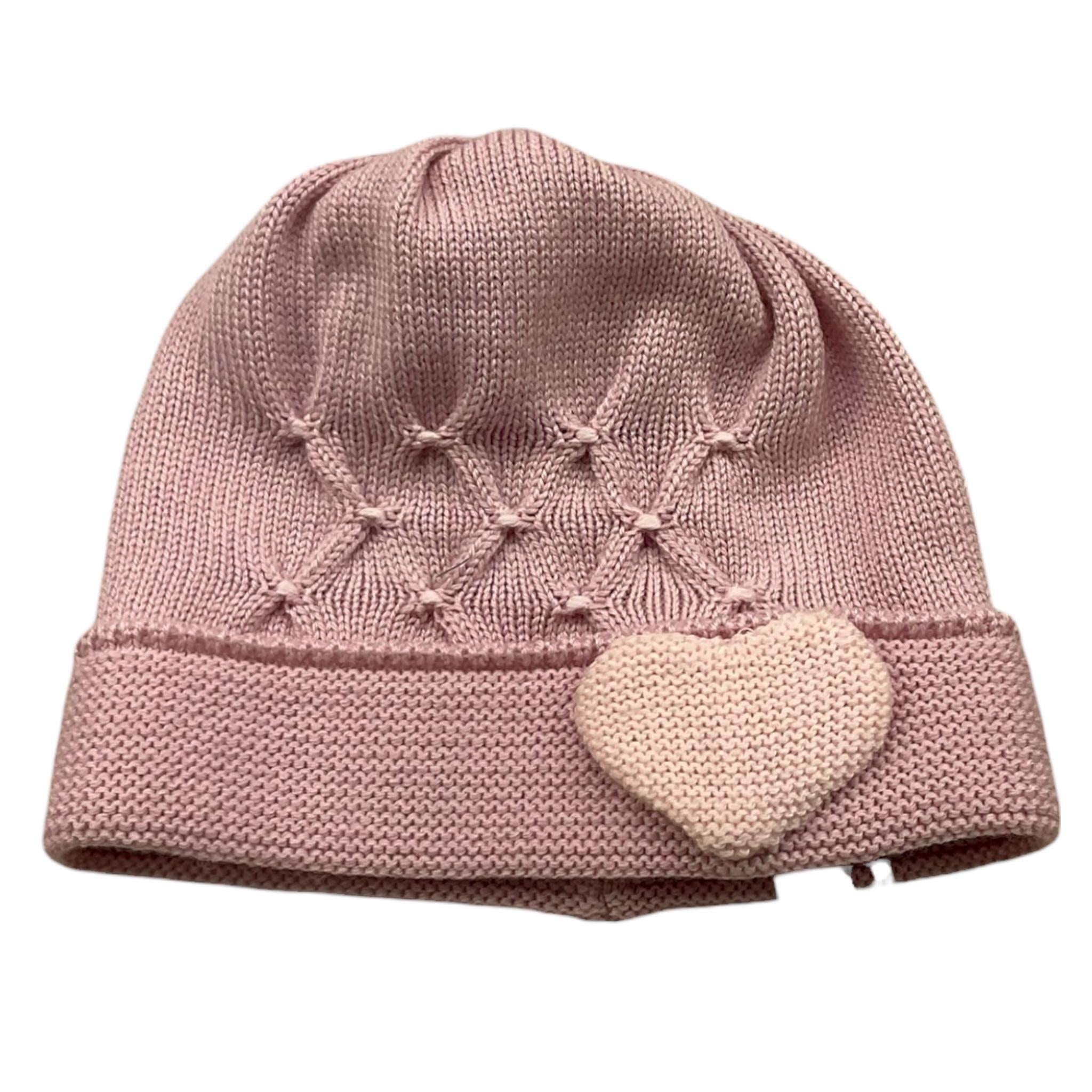 BABY LORD cappello tinta unita con ricami Rosa per Neonata 612 ROSA BABY LORD 
