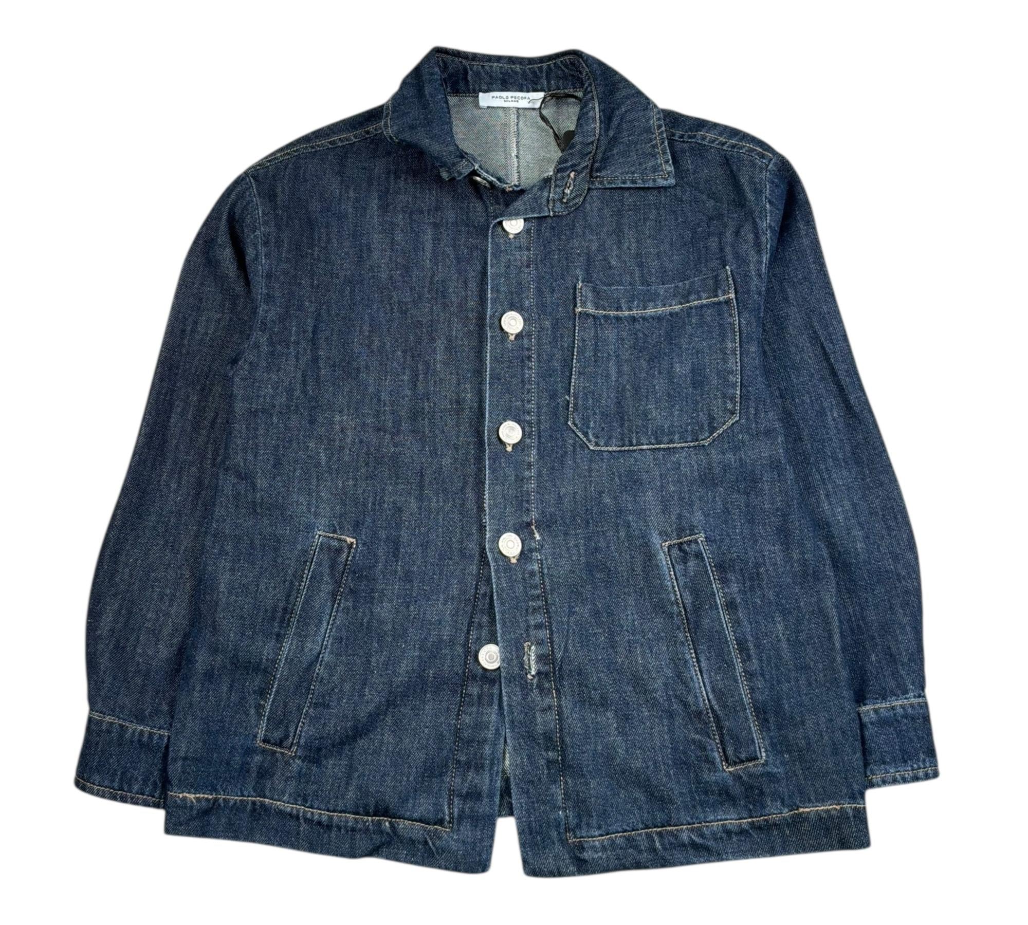 Paolo Pecora Camicia In Denim Tinta Unita Manica Lunga per Bambino PP4371 BLU PAOLO PECORA 