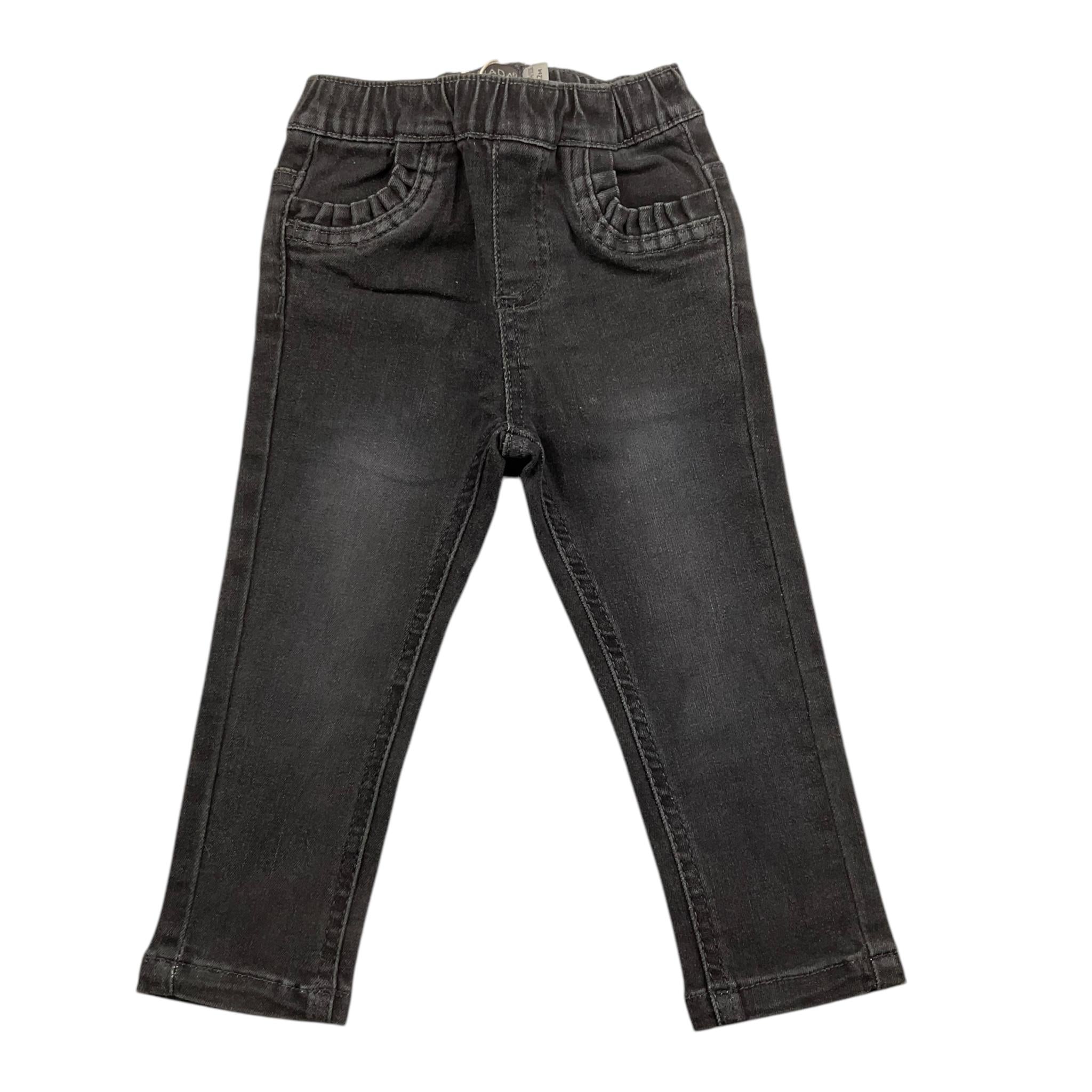 CANADA HOUSE jeans tinta unita con girovita regolabile Nero per Neonata 24463210 NERO CANADA HOUSE 