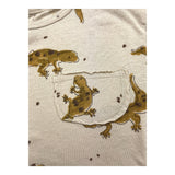 Play Up T-Shirt Girocollo Tinta Unita Con Taschino Beige Per Neonato