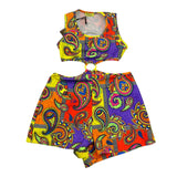 4Giveness Tuta Intera Corta Stampa Fantasia con Scollatura Multicolor per Bambina