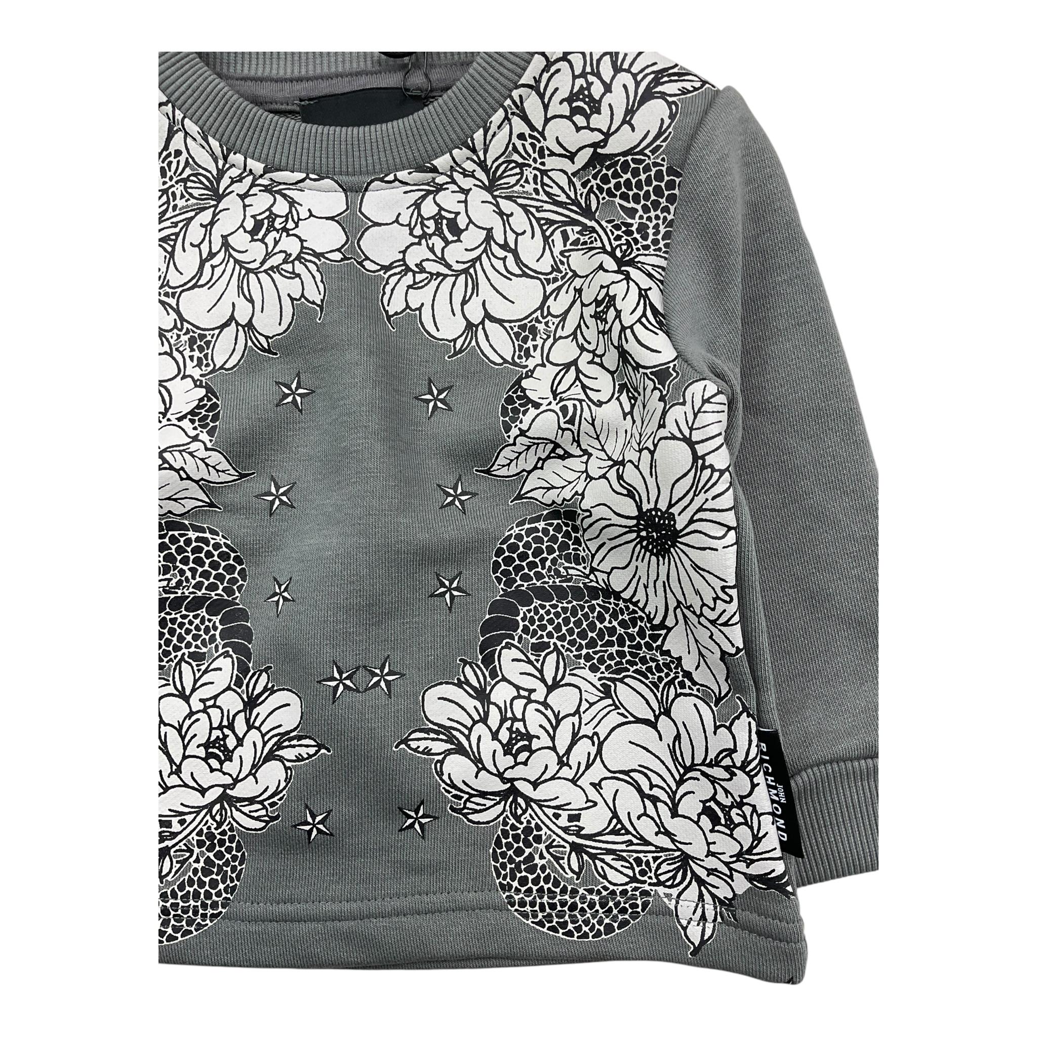 JOHN RICHMOND felpa girocollo tinta unita con stampa Grigio per Neonato RIA25074FE GRIGIO JOHN RICHMOND 