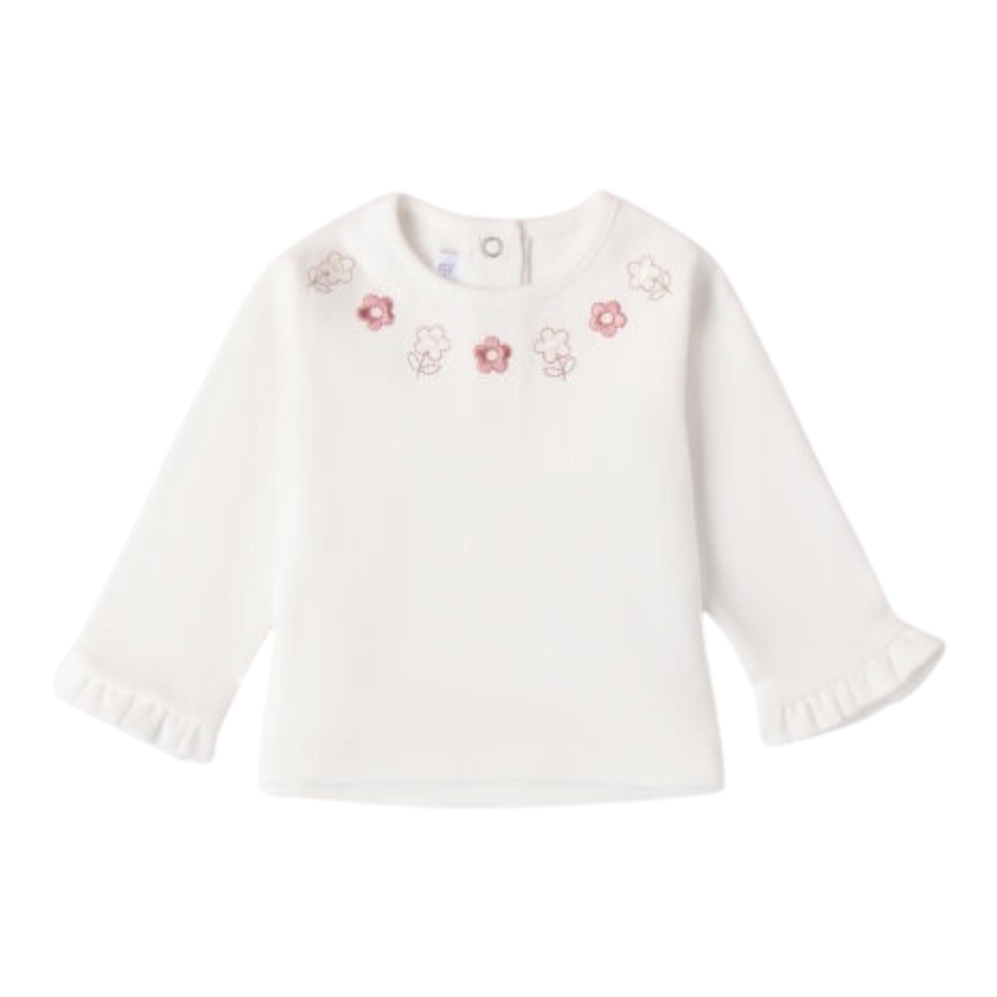 MINI BANDA shirt girocollo tinta unita con applicazioni Bianco per Neonata 3A767 BIANCO MINI BANDA 