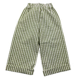 Babe & Tess Pantalone Modello Palazzo Fantasia A Righe Bicolore Beige/Verde Per Bambina