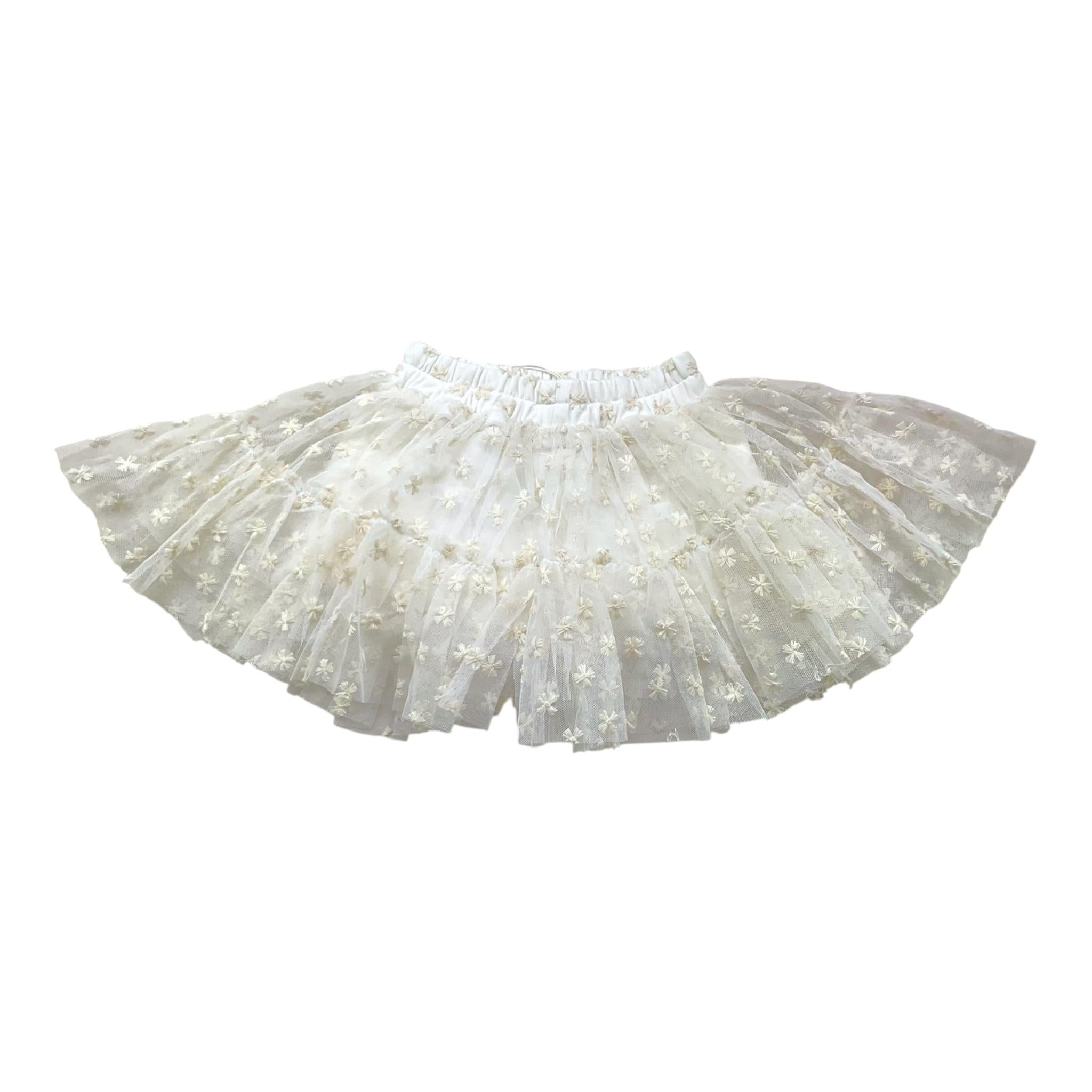 Y-CLU gonna tinta unita con tulle Bianco per Neonata YN20744 BIANCO Y-CLU 