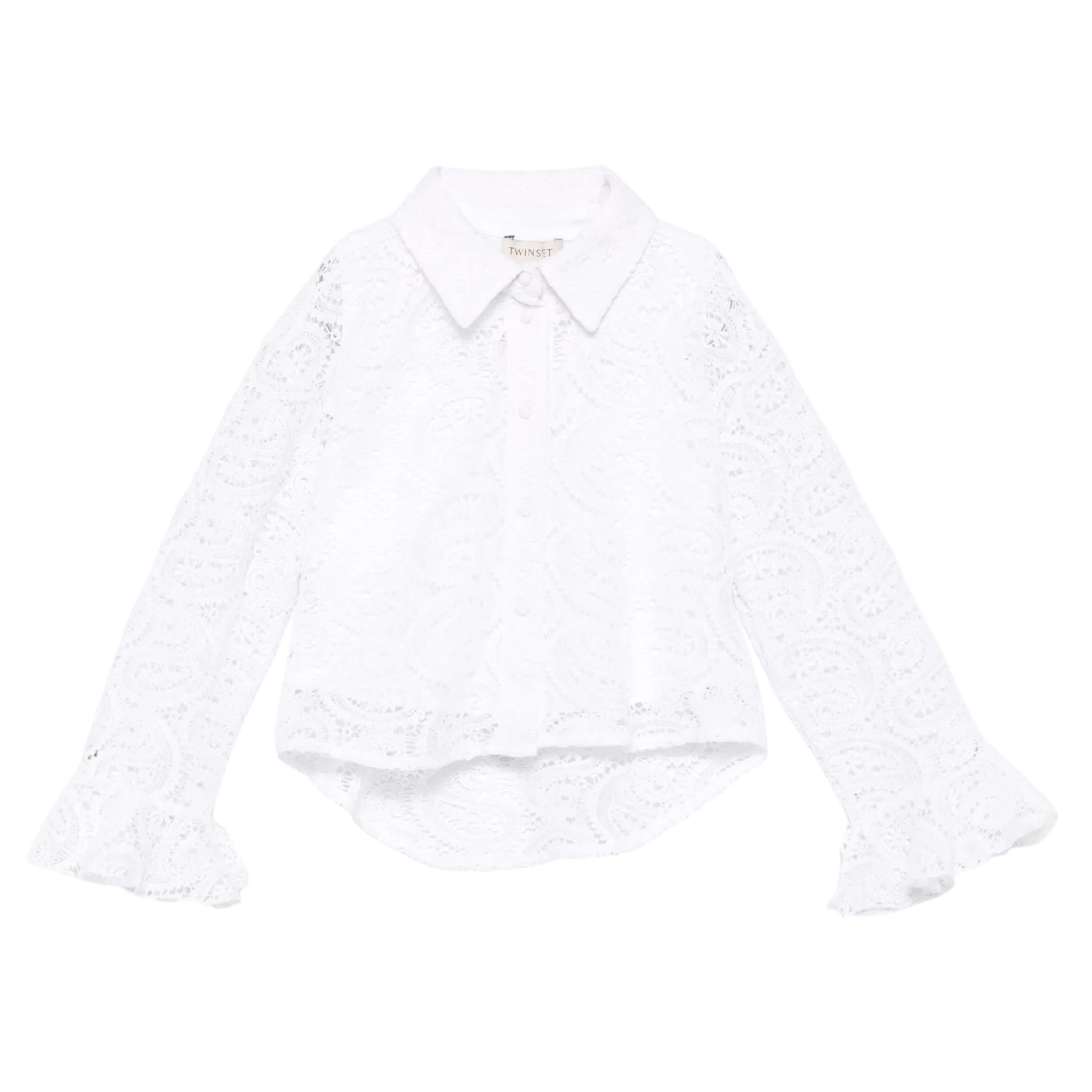 Twinset Set Camicia-Canotta tinta unita Traforata Bianco per Bambina 251GJ2QR0X BIANCO TWINSET 