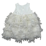 Please Abito Giromanica Tinta Unita con Tulle per Neonata AB26290G73 PANNA PLEASE 