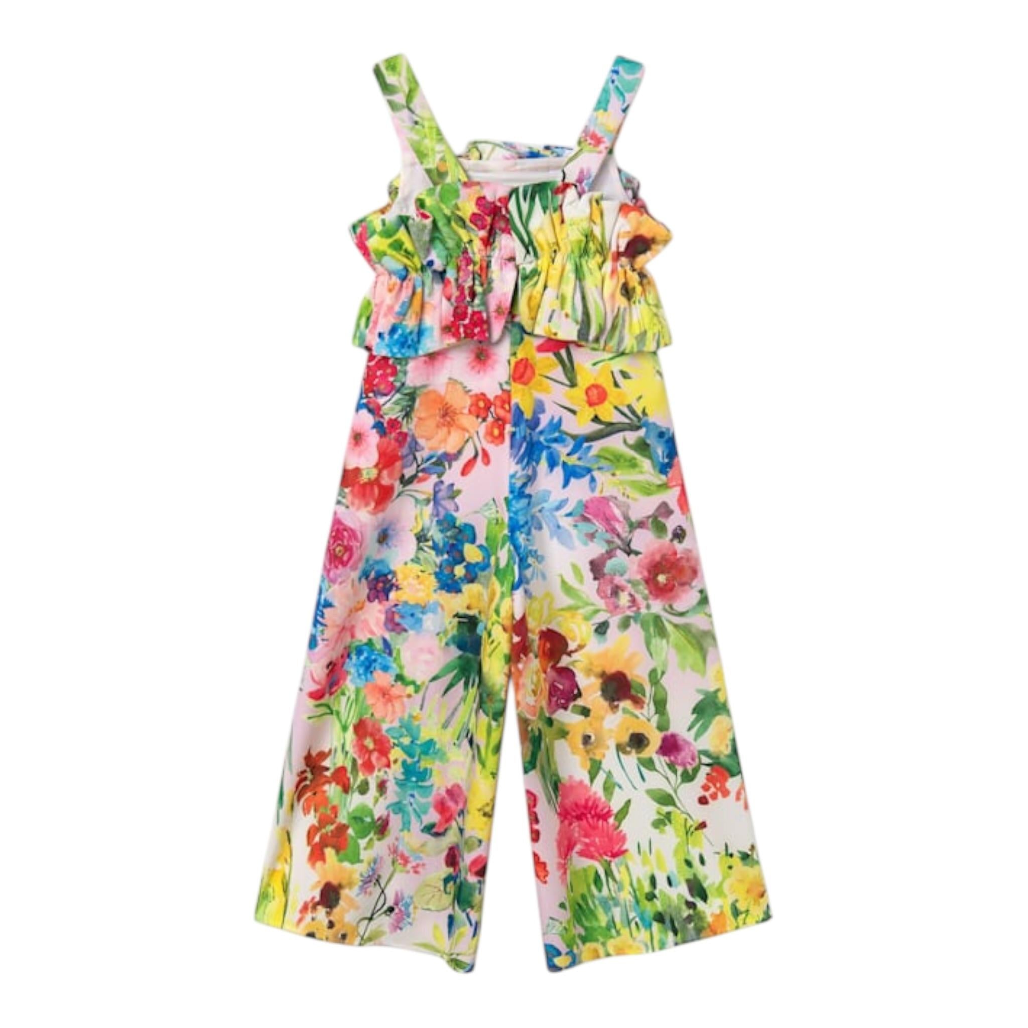 Abel & Lula Tuta Intera Tinta Unia con Fantasia per Bambina 5238 BIANCO ABEL & LULA 