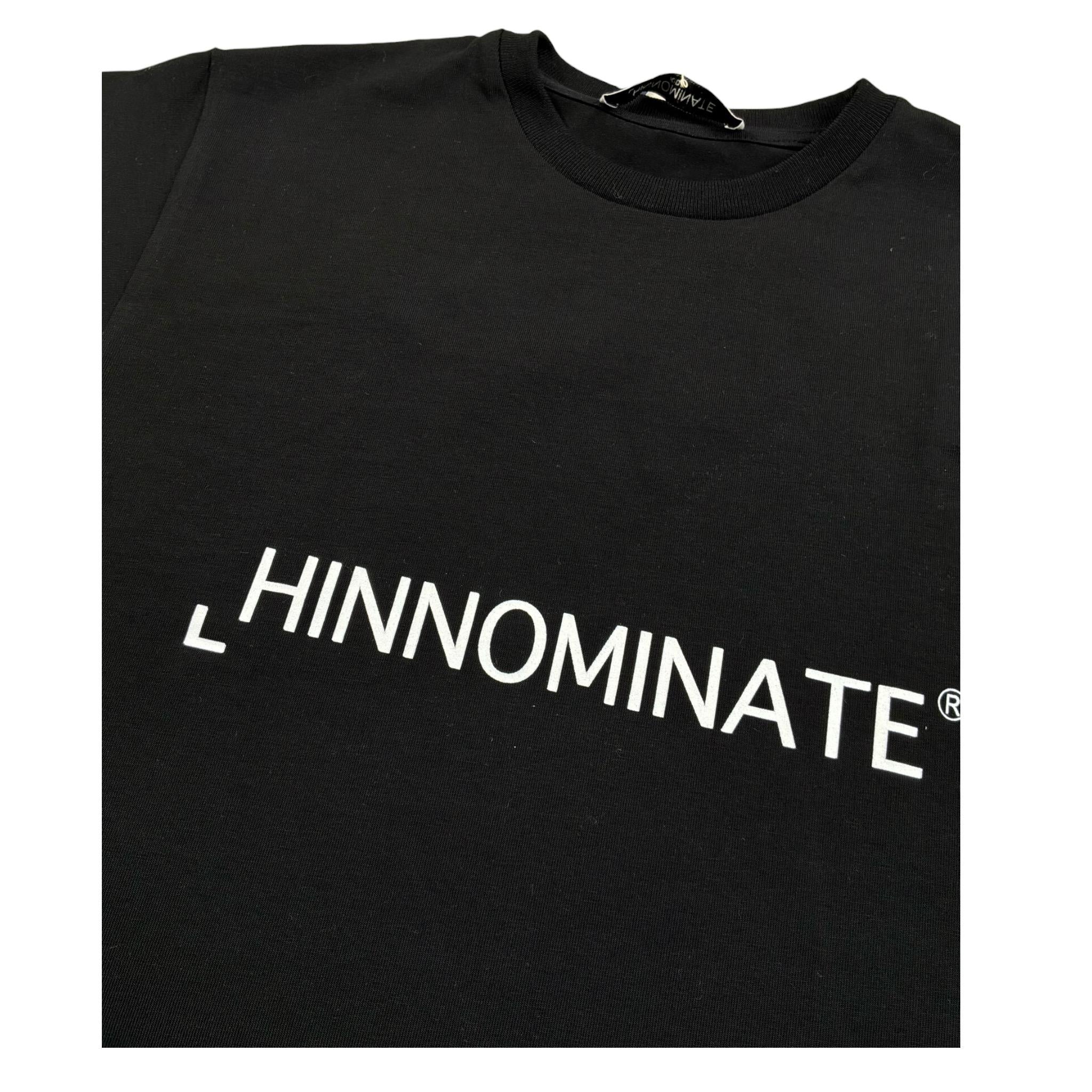 Hinnominate T-Shirt Girocollo Tinta Unita con Stampa per Bambino 3636M00012 NERO HINNOMINATE 