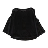 Maison Margiela Camicia Giromanica Tinta Unita Girocollo Nero Per Bambina