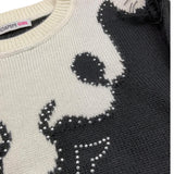 PATRIZIA PEPE maglia bicolore girocollo con fantasia Bianco/nero per Bambina 7K0046 BIANCO/NERO PATRIZIA PEPE 