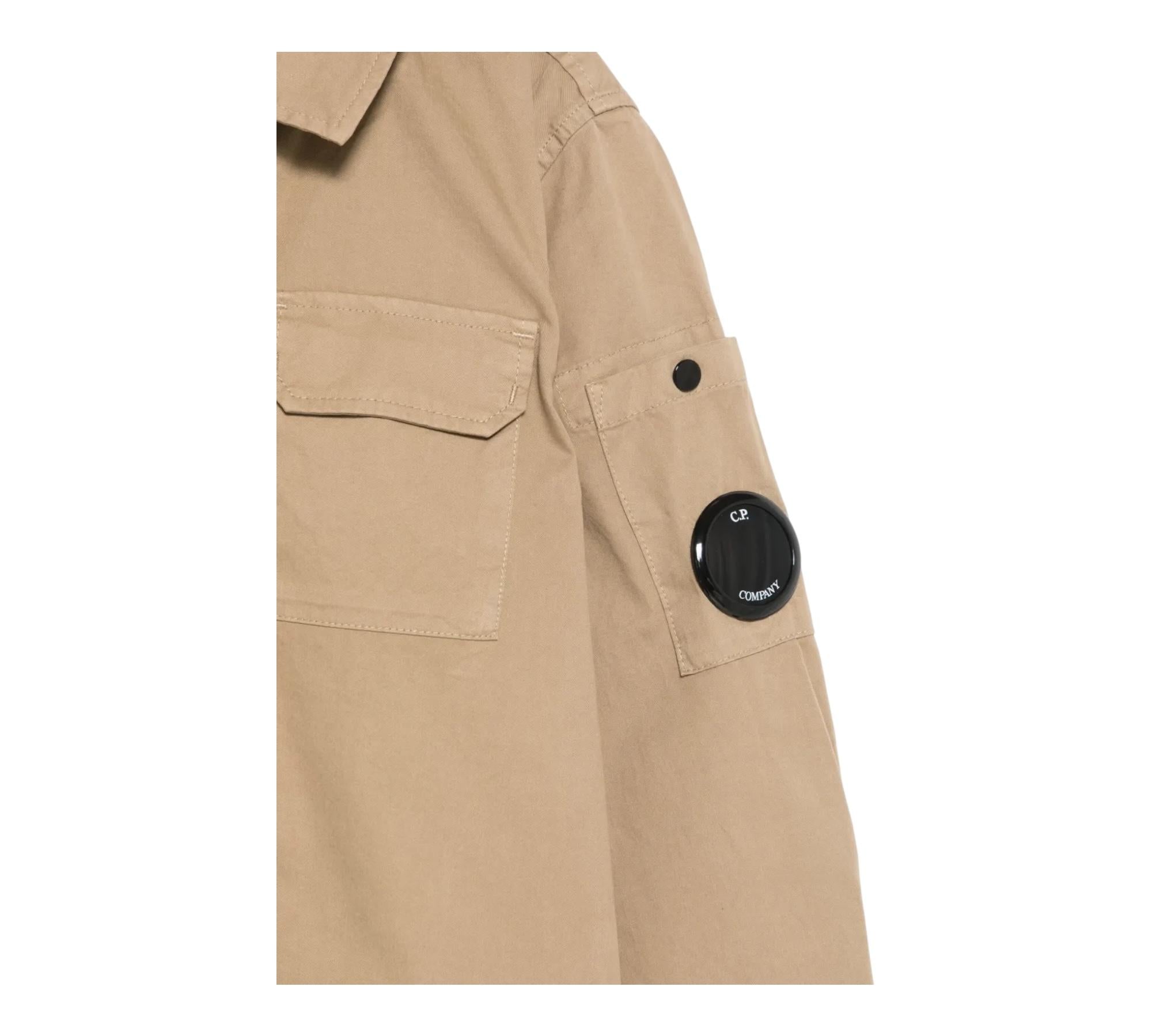 C.P. Company Camicia Manica Lunga Tinta Unita con Zip per Bambino CMC007 BEIGE C.P. COMPANY 