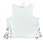 Lu Lu By Miss Grant Canotta Tinta Unita con Applicazioni per Bambina LL3418 BIANCO LU LU BY MISS GRANT 