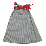Piccola Ludo Abito Tinta Unita con Fantasia A Righe per Bambina BS10WB023 BIANCO PICCOLA LUDO 