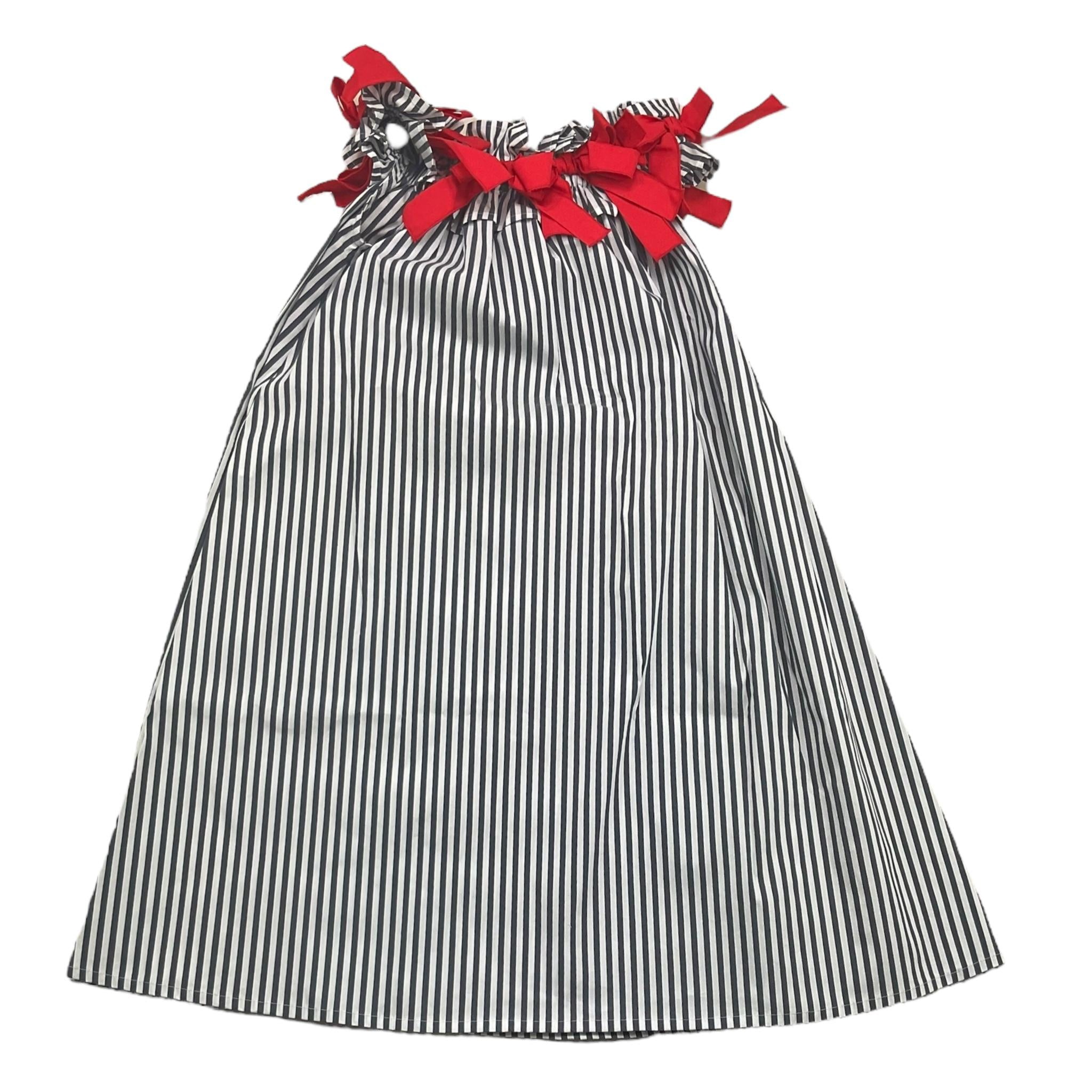 Piccola Ludo Abito Tinta Unita con Fantasia A Righe per Bambina BS10WB023 BIANCO PICCOLA LUDO 