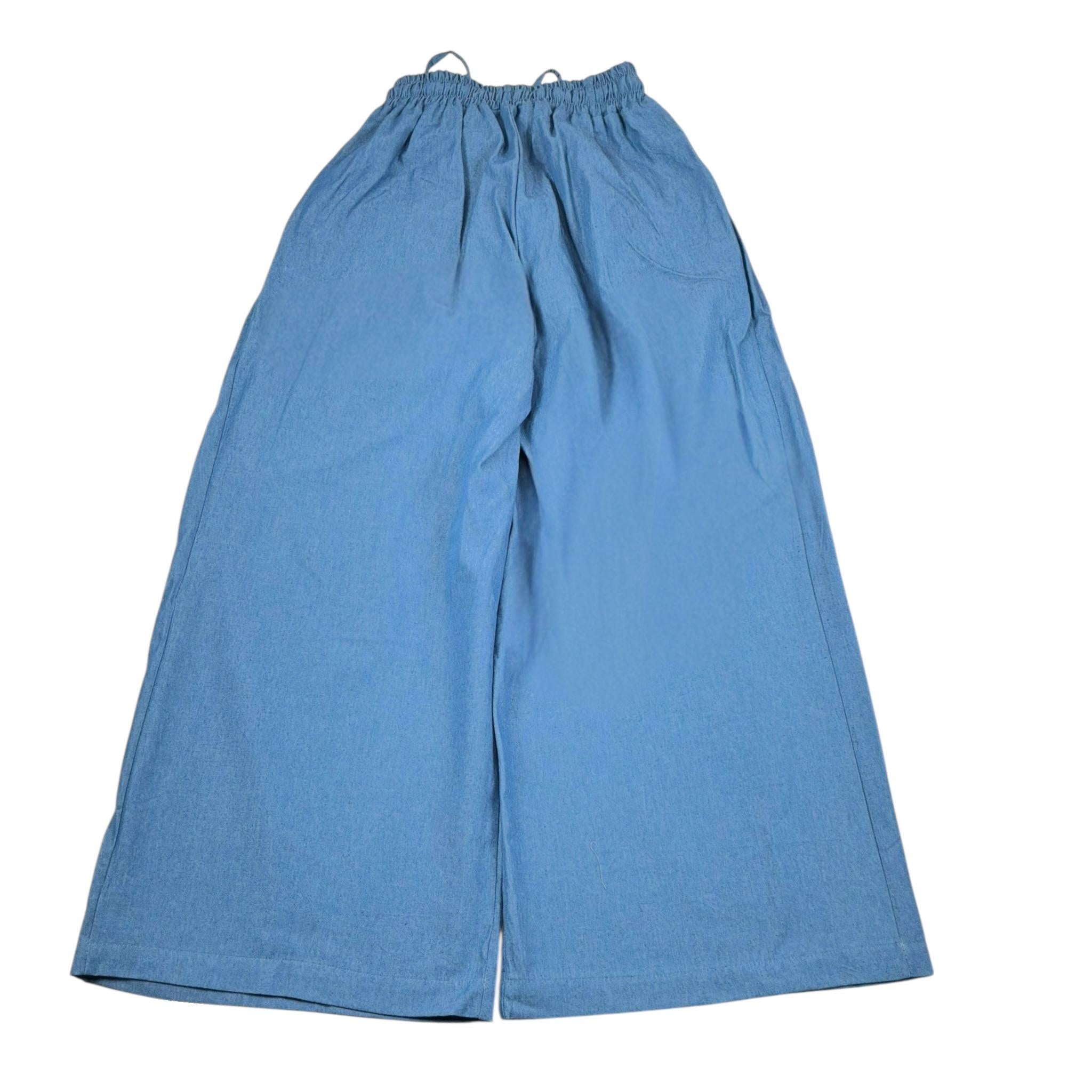 J'Aime' Pantalone Tinta Unita Modello A Palazzo per Bambina JG414225PA AZZURRO J'AIME' 