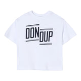Dondup T-Shirt Girocollo Tinta Unita con Stampa Logo per Bambino DMTS42 BIANCO DONDUP 